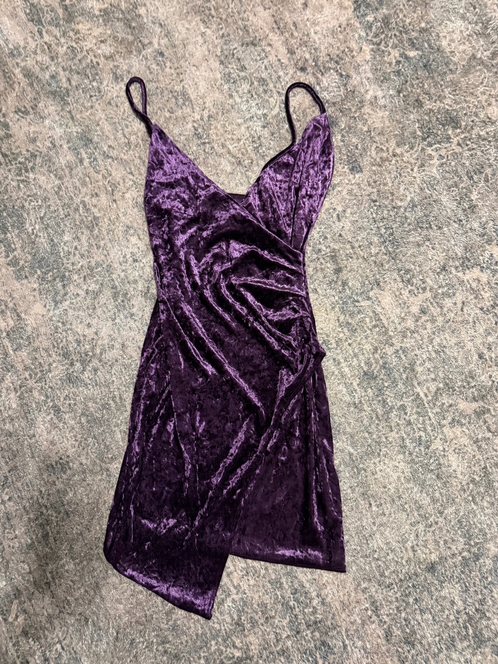 Rue21 Purple Crushed Velvet Asymmetrical Slip Dress